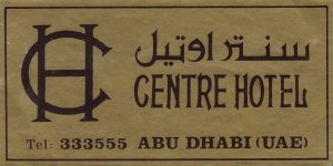 Abu Dhabi Centre Hotel Vintage Luggage Label sk3453