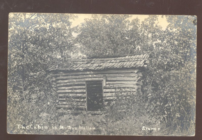 RPPC BRANSON MISSOURI SHEPHERD OF THE HILLS MU HOP CABIN REAL PHOTO POSTCARD