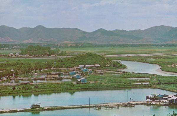 Shumchun River Lukmachow Hill View Hong Kong Aerial Birds Eye Photo Postcard