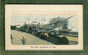 UK England sail & navigation themed postcard Pier Southend on Sea sailing vessel