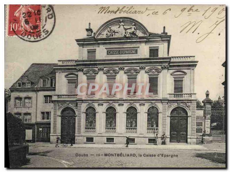 Old Postcard Bank Caisse d & # 39Epargne Montbeliard