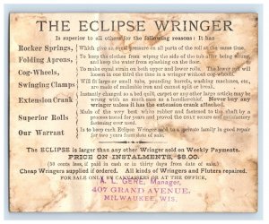 1870s-80s The Eclipse Wringer Bayou Scene Alligator Turtle A.L Gere #V
