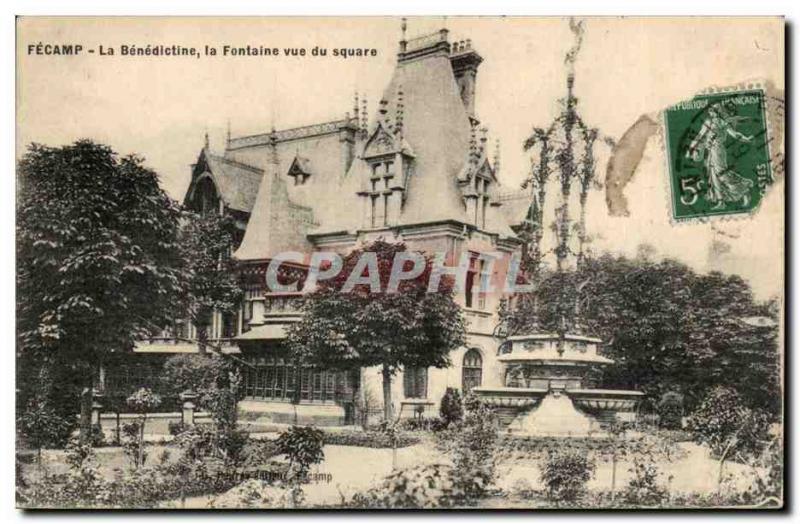 Fecamp Old Postcard The Benedictine Fountain Square view