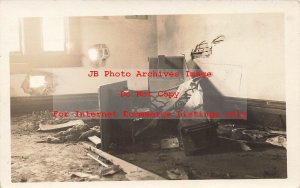 Mexico Border War, RPPC, Artillery Damage inside the Ainsworth