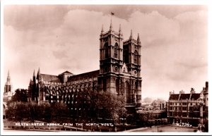 UK Westminster Abbey From North West London Vintage RPPC C015