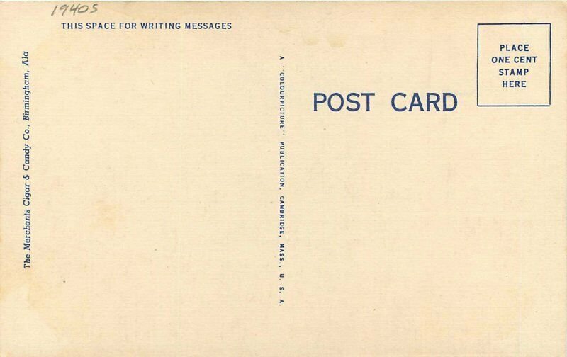 Birmingham Alabama Municipal Airport Postcard Merchants Colorpicture 11260