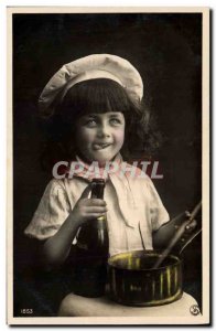 Postcard Old Kitchen Child