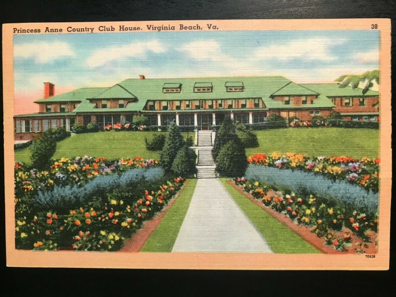 Vintage Postcard 19301945 Princess Anne Country Club House Virginia