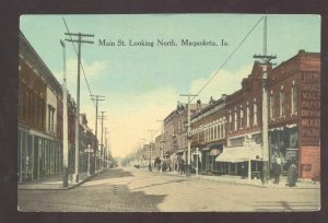 MAQUOKETA IOWA DOWNTOWN MAIN STREET SCENE STORES VINTAGE POSTCARD