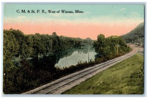 c1910 CM & St. P.R. West of Winona Minnesota MN Antique Unposted Postcard