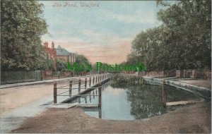 Hertfordshire Postcard - The Pond, Watford   RS28028