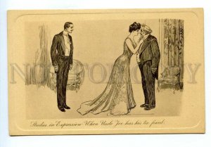 499269 GIBSON Expression Uncle Joe tie & BELLE Lady Vintage postcard