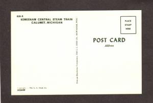 MI Keweenaw Central Steam Railroad Train Calumet Michigan RR Postcard PC