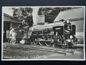 RH&DR Romney Hythe & Dymchurch Rly HURRICAN AT HYTHE STATION 1950's RP Postcard