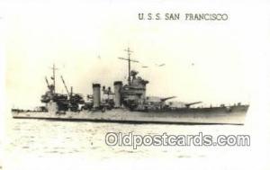 USS San Francisco, Real Photo Military Battleship Unused 