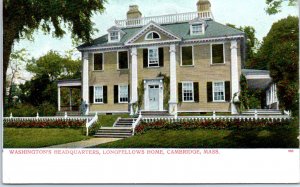 1900s Washington's Headquarters Longfellow's Home Cambridge MA Postcard