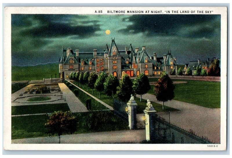 Baltimore Maryland MD Postcard Biltmore Mansion Night Land Sky Moonlight c1920