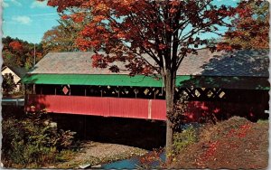 Creamery Covered Bridge Brattleboro Vermont VT Old Covered Postcard VTG UNP 