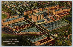 Dayton Ohio~The Natl Cash Register Company Aerial View~Vintage Linen Postcard