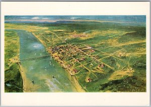 Roman London AD 100 Lithograph Postcard by Alan Sorrell 1968 C12