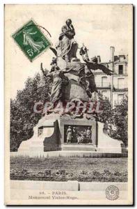 Paris Old Postcard Monument Victor Hugo