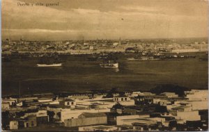Uruguay Montevideo Puerto y Vista General Vintage Postcard C143