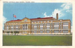 Toledo Ohio 1930s Postcard Central Catholic High School 