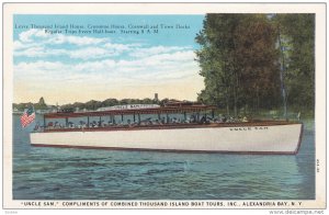 Thousand Island Boat Tours, Inc., Uncle Sam, ALEXANDRIA BAY, New York, 1910...