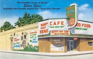 SILVER SPUR Carson City, NV Cafe Casino Keno Roadside c1950s Vintage Postcard