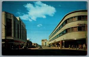 Postcard Edmonton Alberta c1960s 102nd Avenue Looking West From 101st St.