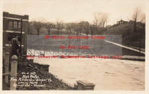 VT, Springfield, Vermont, RPPC, Black River High Water On Bridge, 1927, Photo