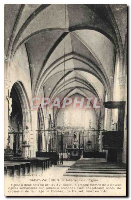 Postcard Old St. Valerien Interior of the Church