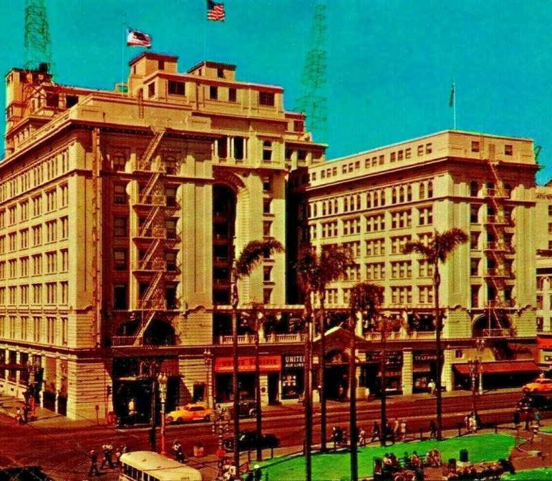 US Grant Hotel San Diego California Ca Unp Vtg Cromo Cartolina Plastichrome