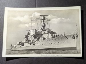 Mint Germany Military Ship Postcard Light Cruiser Leichter Kreuzer Leipzig