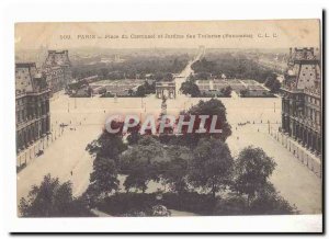 Paris (1) Postcard Old Place Carrousel and Tuileries gardens (panorama)