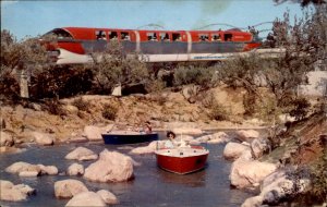 Anaheim CA California Disneyland Monorail Boats c1960 Vintage Postcard