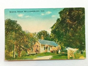 Vintage Postcard 1916 Scene Near Williamsburg Home Scene ID Indiana