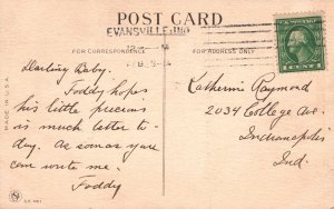 Younger Sister Pardon My Neglect For Big Brother Vintage Postcard 1910