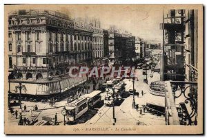 Old Postcard Marseille Canebiere The Tramway