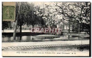 Postcard Old Tours Jardin Des Perbendes D & # 39Oe Appearance spring