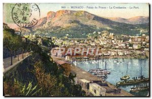 Old Postcard Monaco Prince's Palace La Condamine The harbor Boats