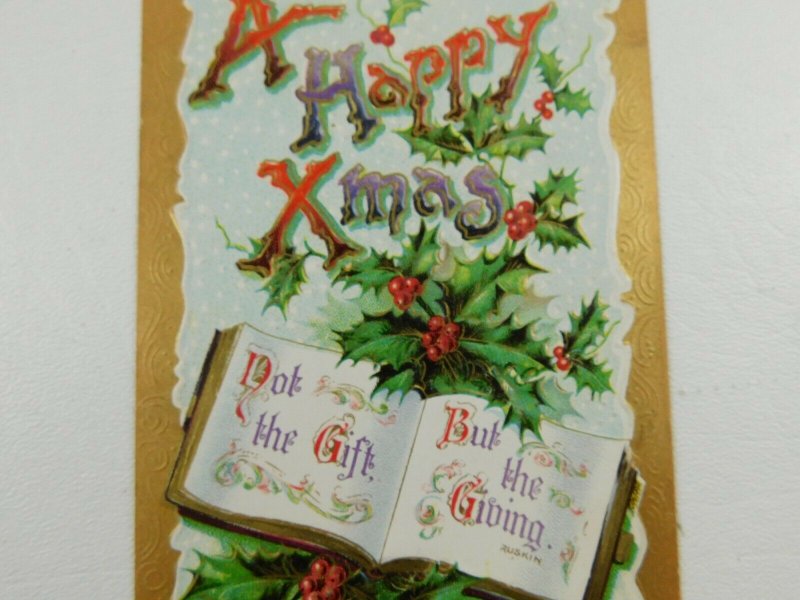 A Happy Christmas Written On Printed In Germany Divided Back Vintage Postcard