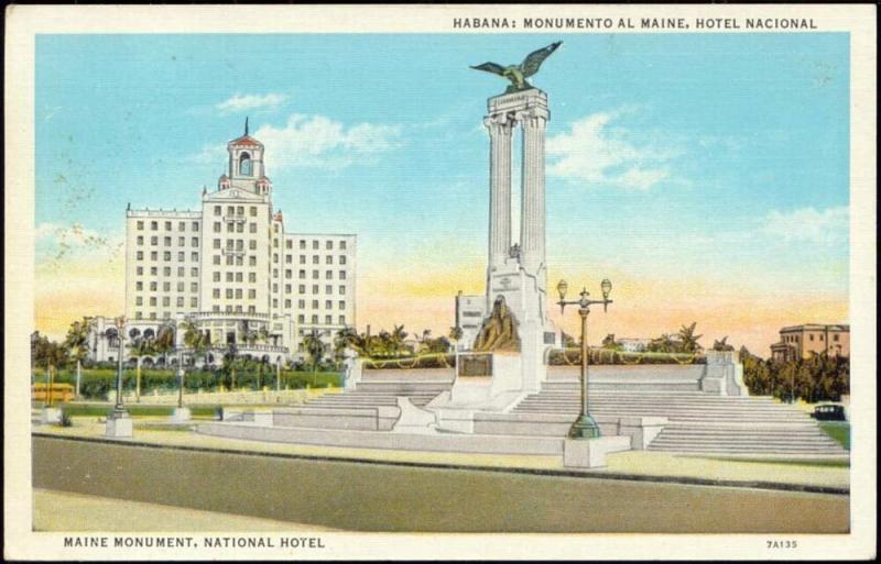 cuba, HAVANA HABANA, Maine Monument, National Hotel (1940s)