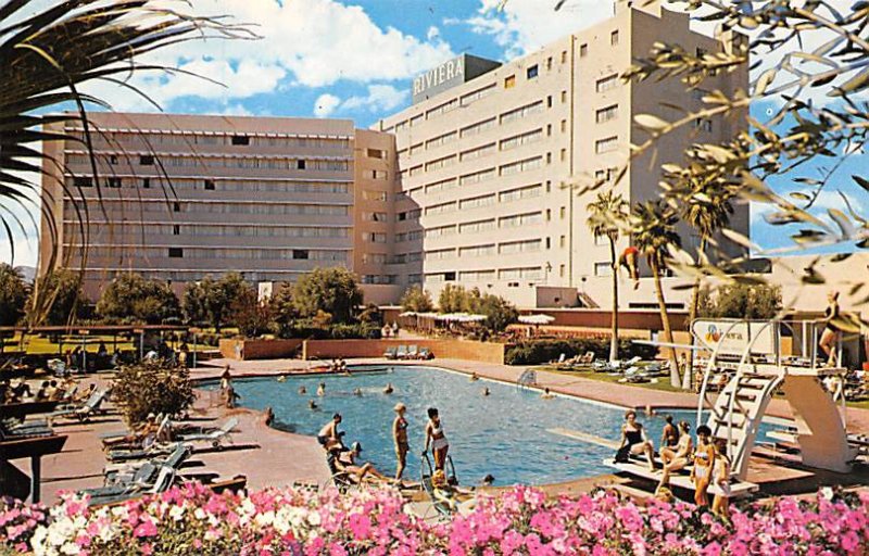 Hotel Riviera Pool Las Vegas, NV., USA Casino, Las Vegas 1964  Topics -  Hotels & Restaurants - Hotels, Postcard / HipPostcard