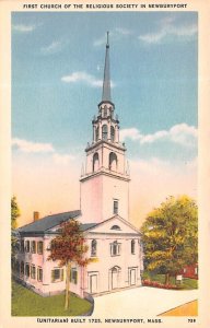 First Church of the Religious Society Unitarian, Built 1725 - Newburyport, Ma...