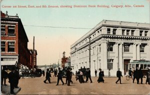 Calgary Alberta Corner of 1st East & 8th Avenue AB Valentine & Sons Postcard H12