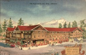 Bend OR Oregon Pilot Butte Inn c1930-50s Vintage Postcard