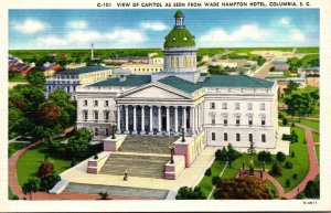 South Carolina Columbia View Of Capitol As Seen From Wade Hampton Hotel