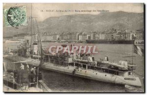Toulon Old Postcard The wharf The small torpedo anchor carabiner