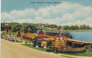 Michigan St Ignace The Indian Village Curteich